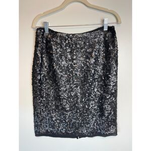 NWOT Talbots Black Sequin Silk Skirt - Size 2